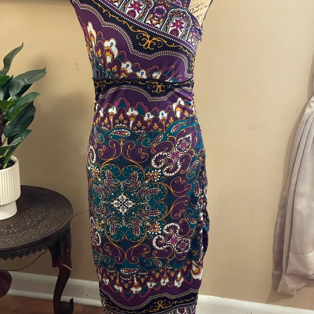 Nicole Miller Purple and Blue Patterned Fabric
